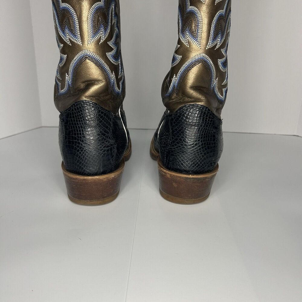 Justin 9607 Men's Exotic Western Boot w Vintage Belly Caiman Wide Square Toe 8D - Picture 10 of 13
